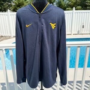 Nike West Virginia Mountaineers Performance 1/4 Zip Jacket Heathered Navy Large